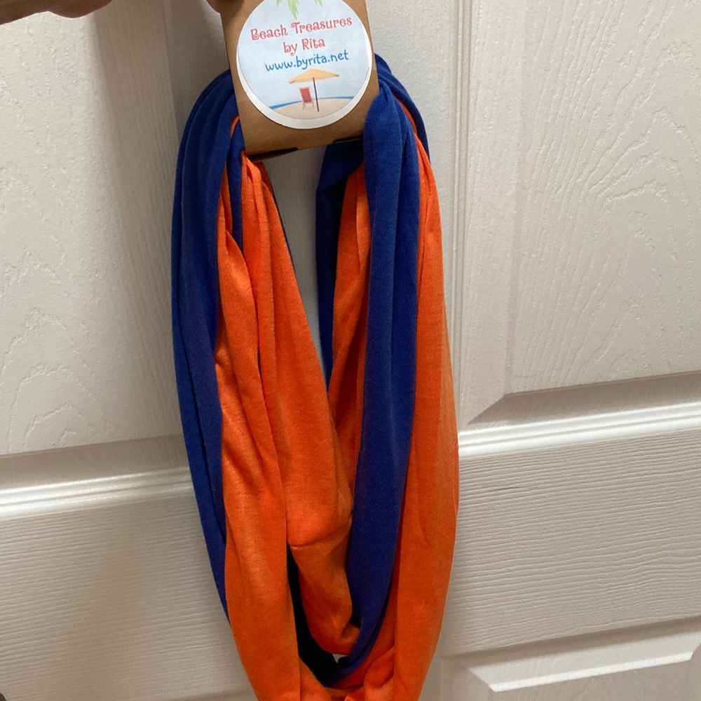 Ladies Infinity Scarf - Orange & Blue NEW